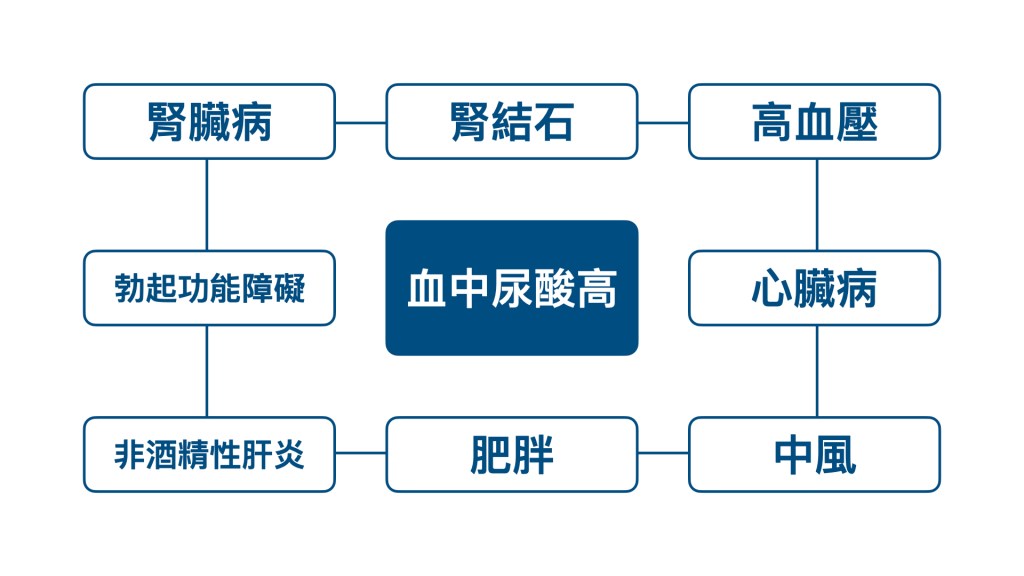 高尿酸血症與內科疾病息息相關